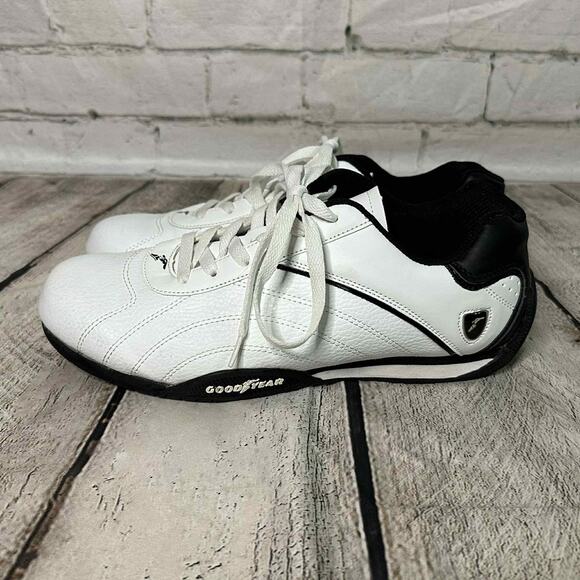 D10 Goodyear Men's White Racing/Running Sneakers, Size 10, Pre-owned - Picture 4 of 11